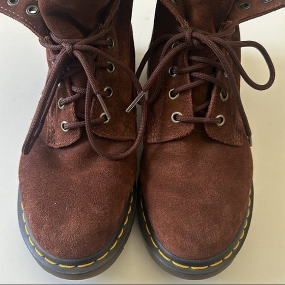 DR MARTENS Serena Womens Hi Brown Suede Lace-up Ankle Boots - Picture 6 of 10